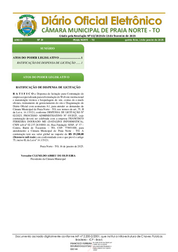 Diário Oficial - Edição 029