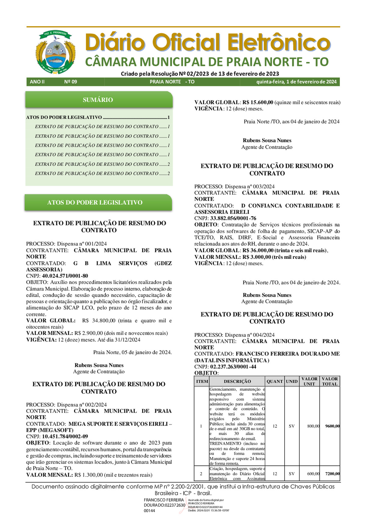 Diário Oficial - Edição 09