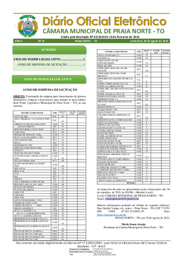 Diário Oficial - Edição 019